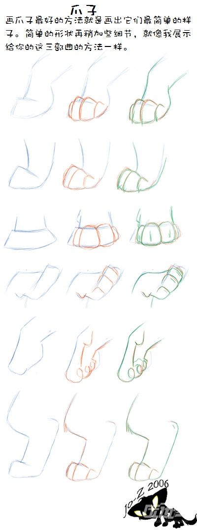 三步画爪法——画爪子,so easy!