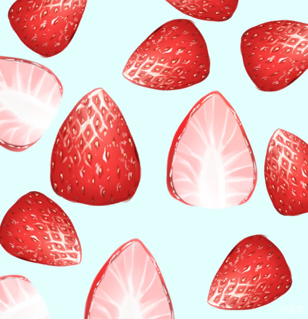水果類卡通手繪風草莓PSD圖案素材免費下載 - 尺寸2000 × 2000px - 圖形ID401008803 - Lovepik