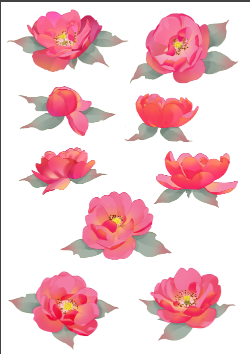 蔷薇花 优动漫-动漫创作支援平台 clip studio paint绘画软件
