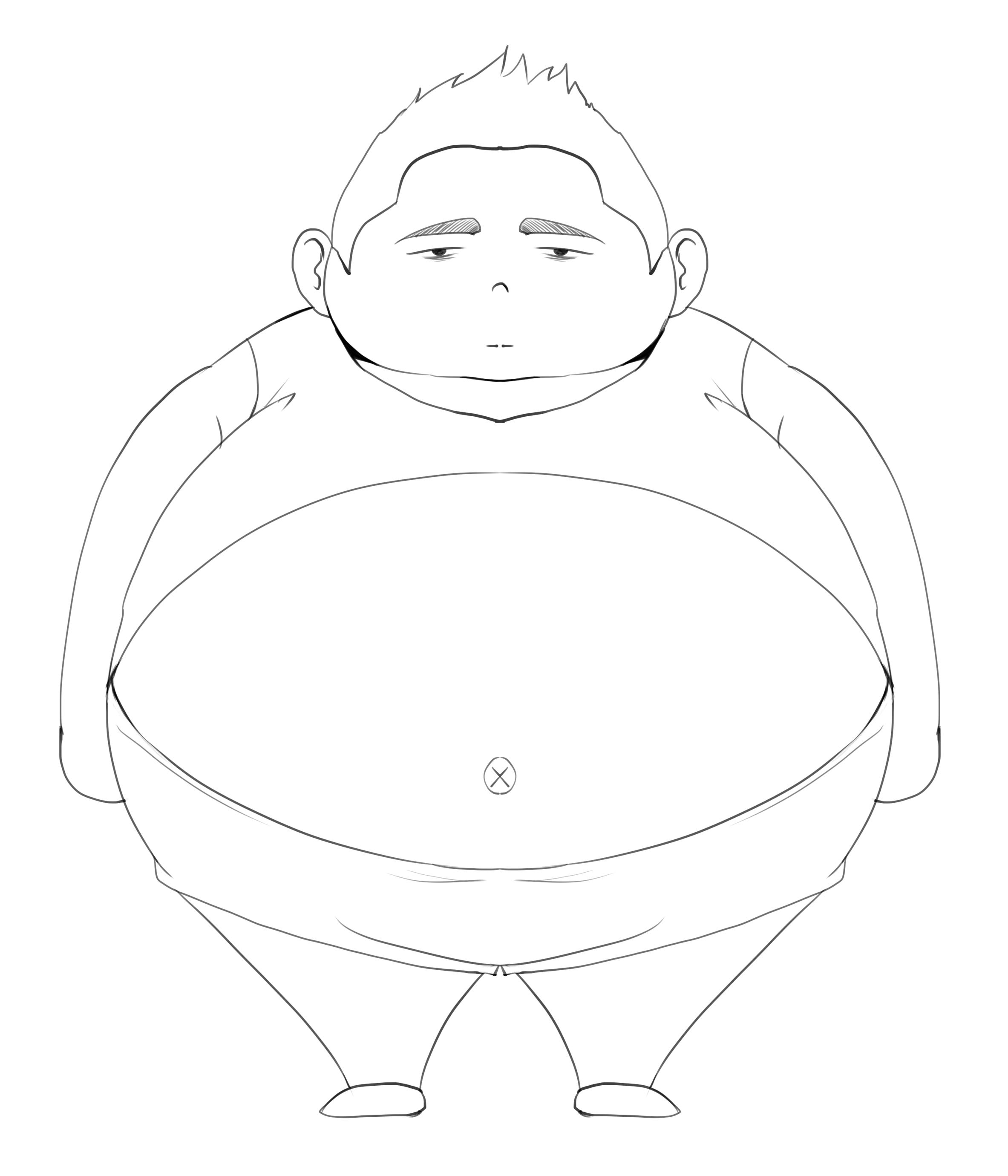 怎样画一个胖人图片