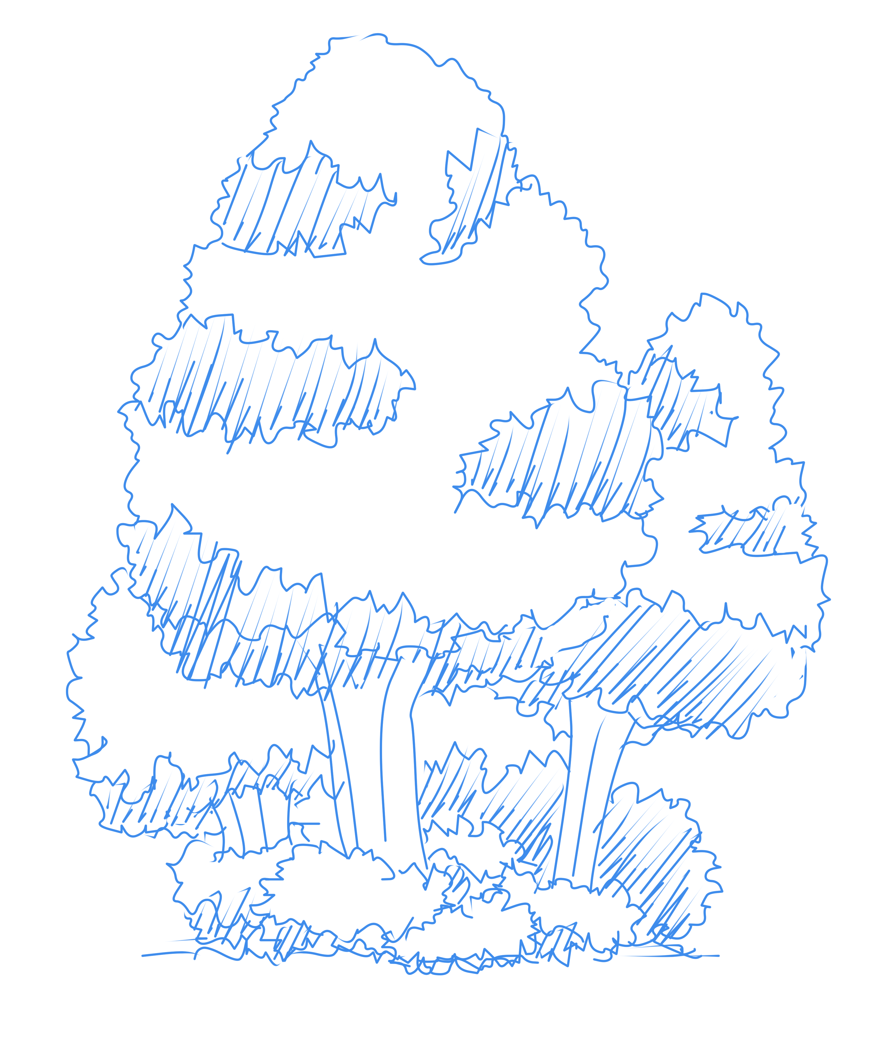 平面图的树丛的画法图片