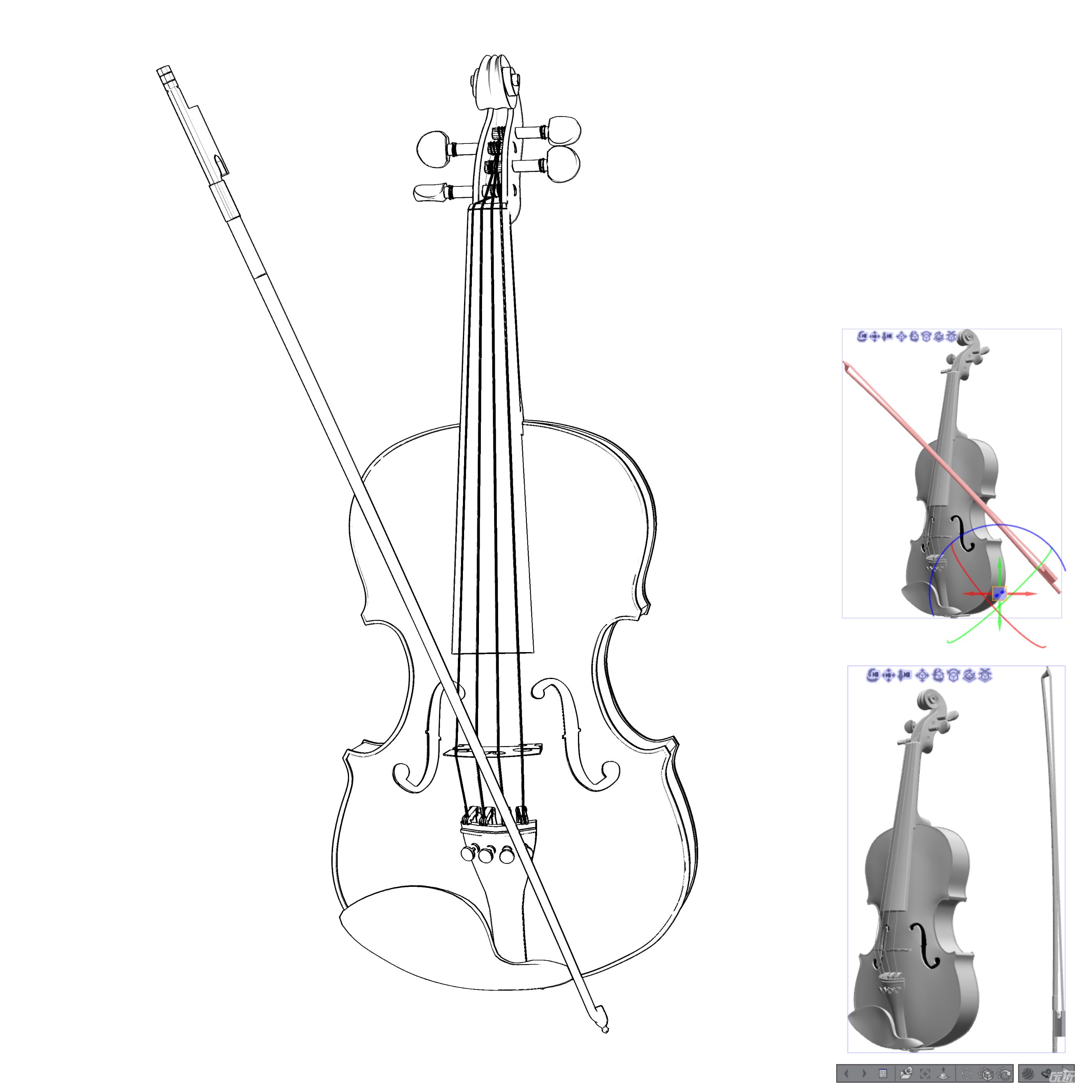 3d模型 小提琴 演奏 乐器