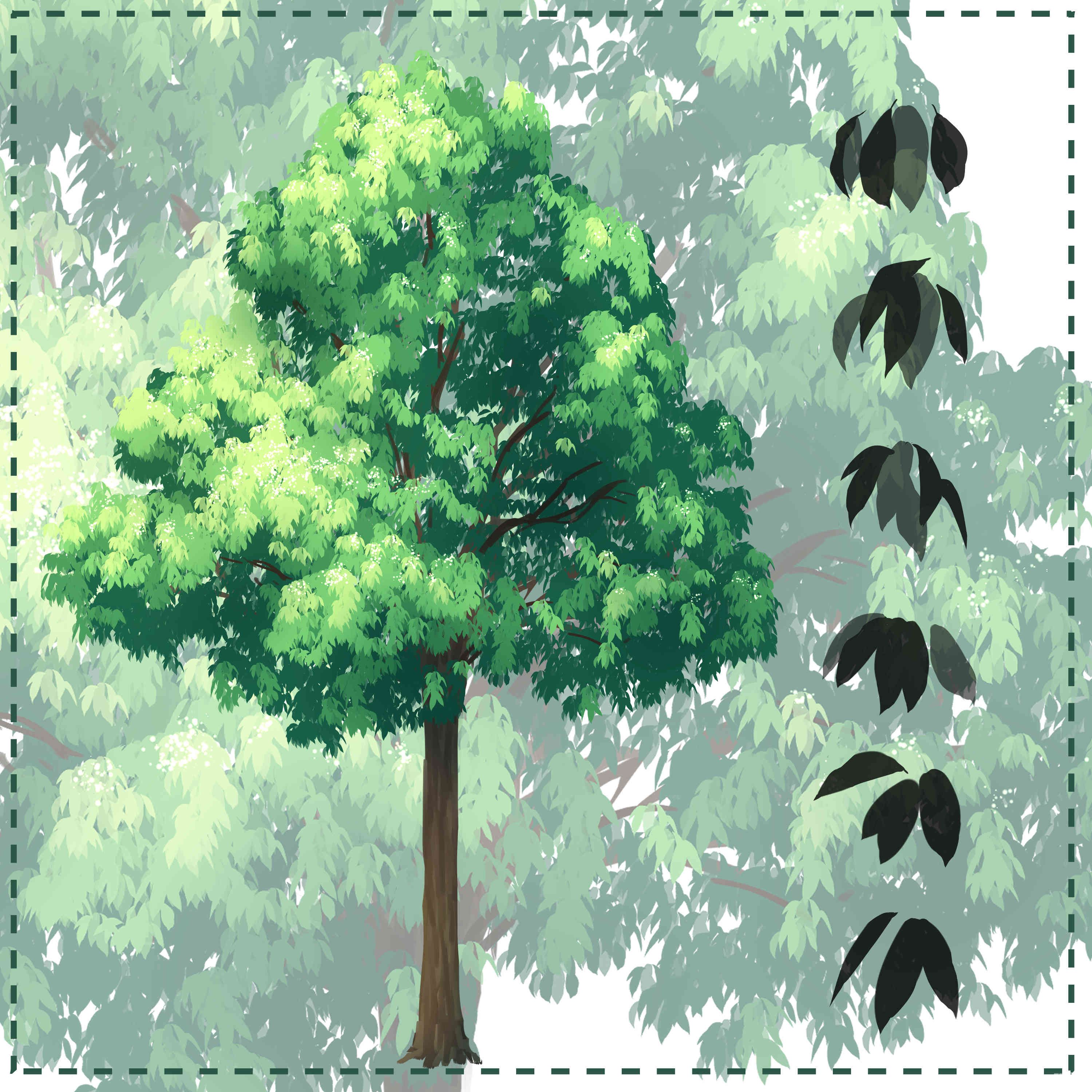 手绘卡通大树绿色图片_装饰图案_设计元素-图行天下素材网