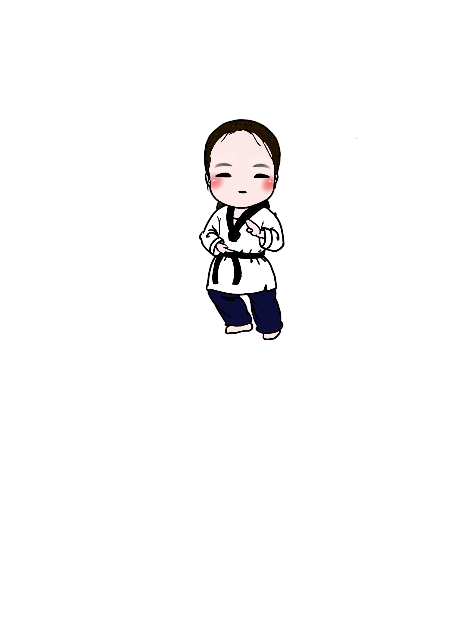 跆拳道简笔画女生图片