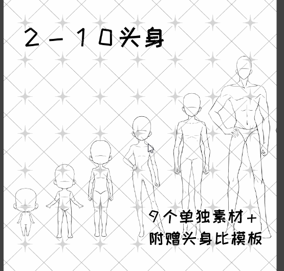 男女人物人设头身比合集2至10