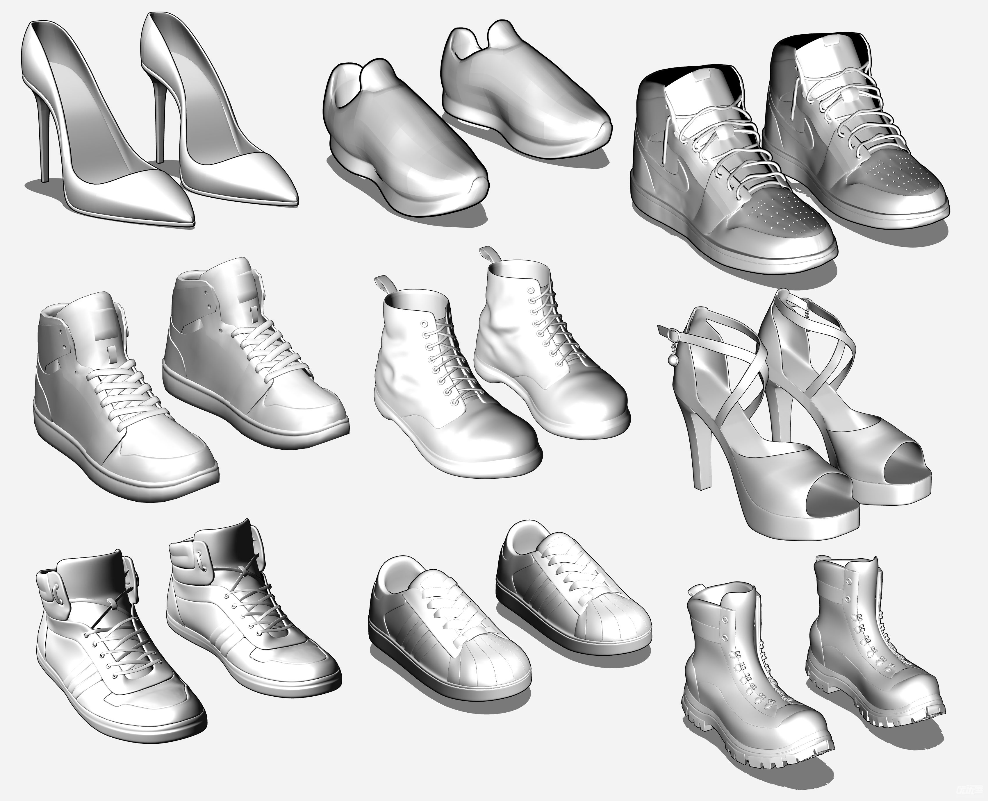 鞋子分类展示模块图片素材-编号23037439-图行天下