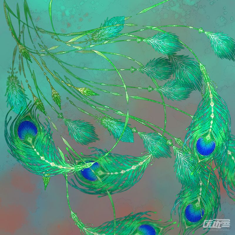 5sheng孔雀翎笔刷彩色