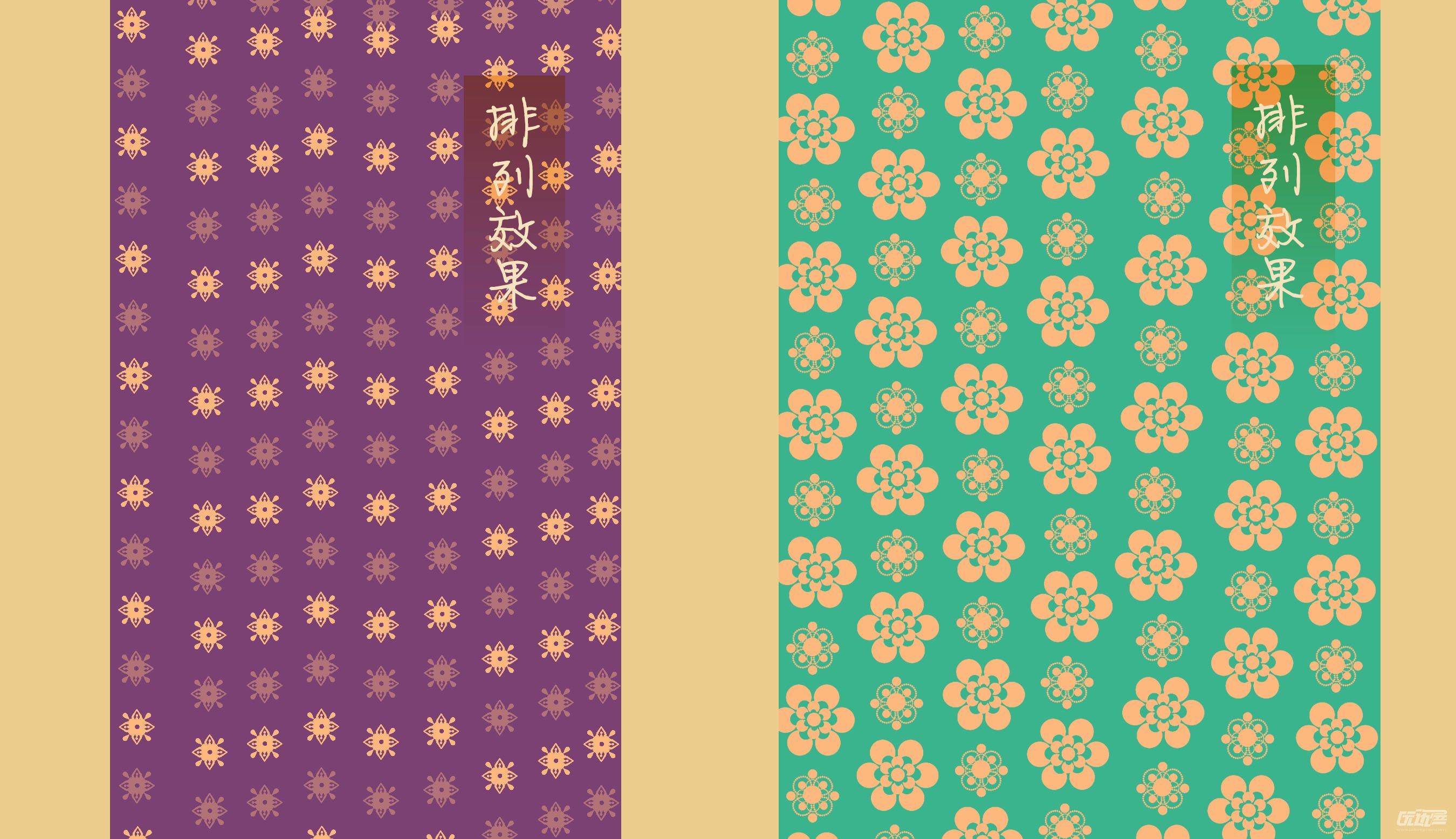 四种唐风花纹笔刷