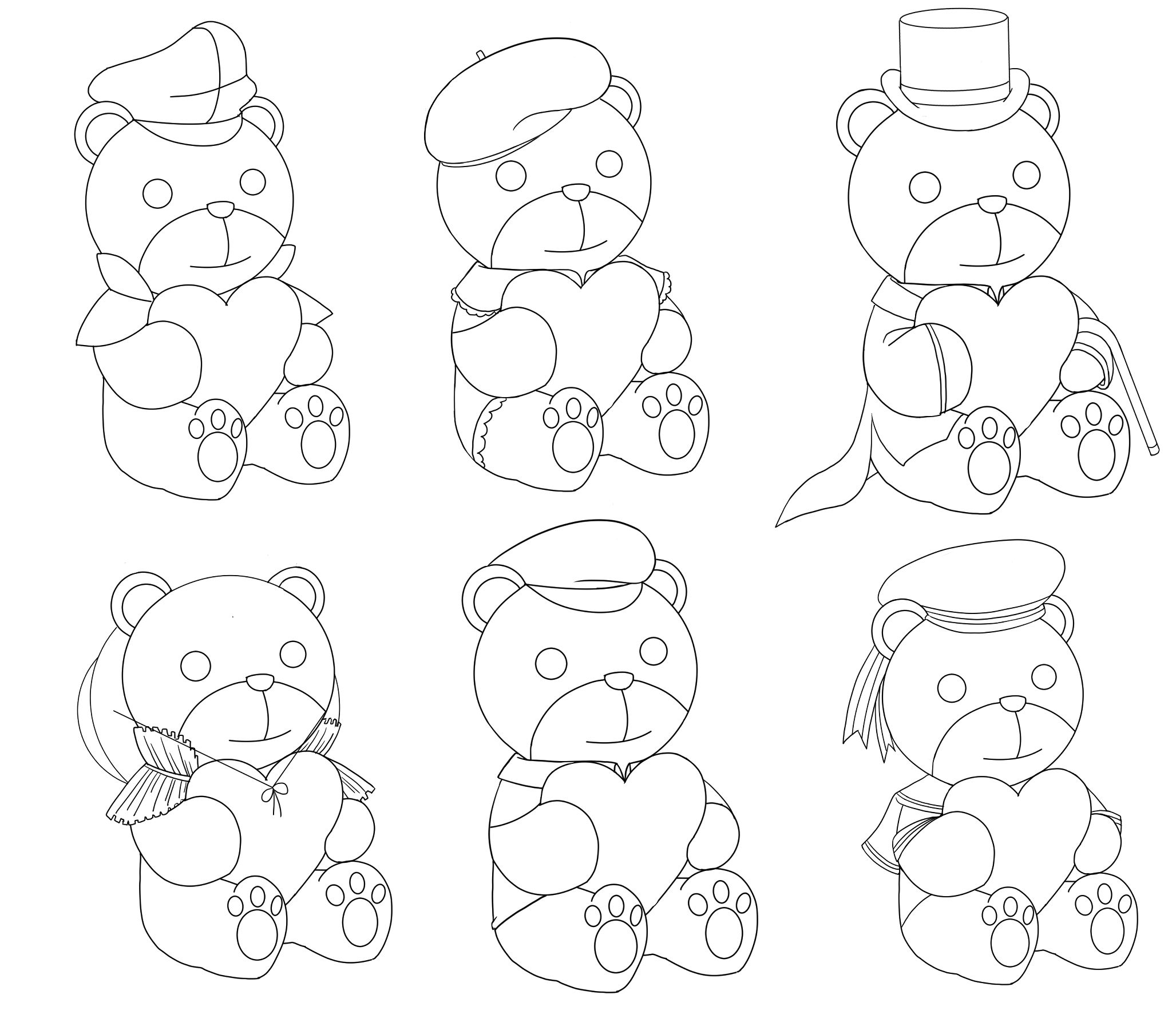 玩具熊簡筆畫PNG圖案素材免費下載，可愛卡通圖片，尺寸2000 × 2000px - Lovepik