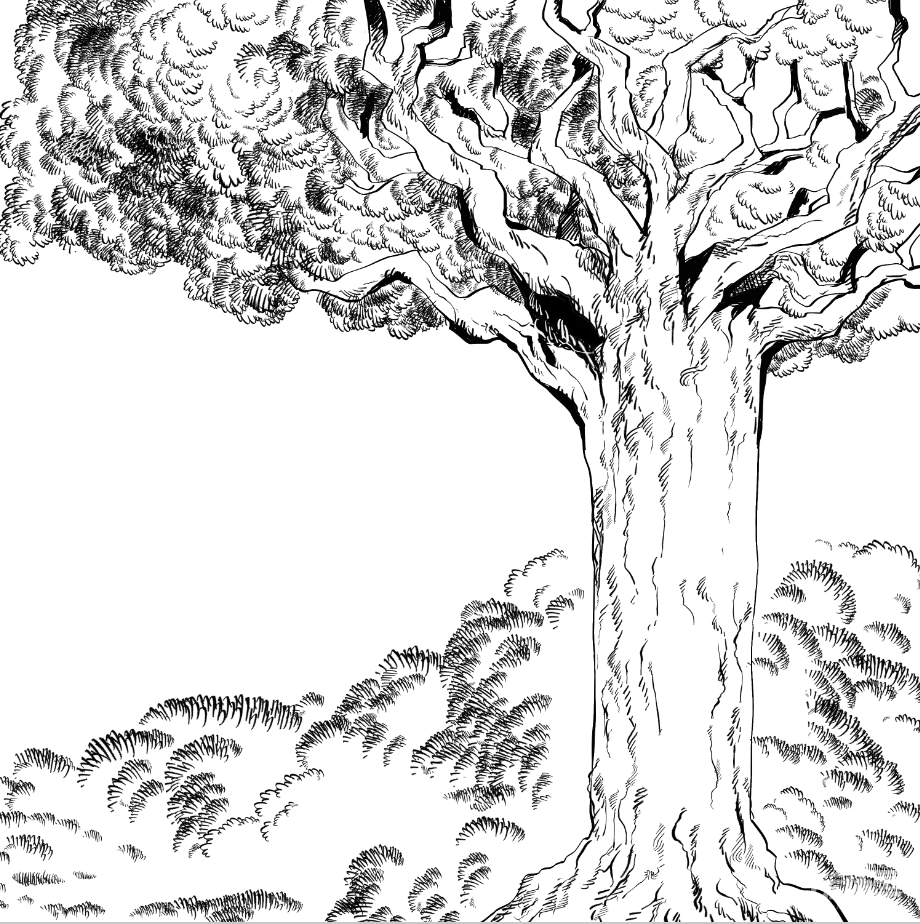 漫画树叶树干排线笔刷