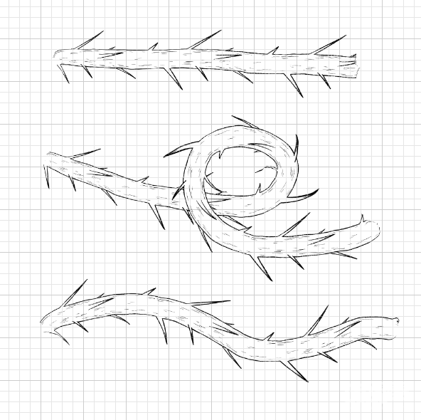 荆棘藤蔓绘画图片