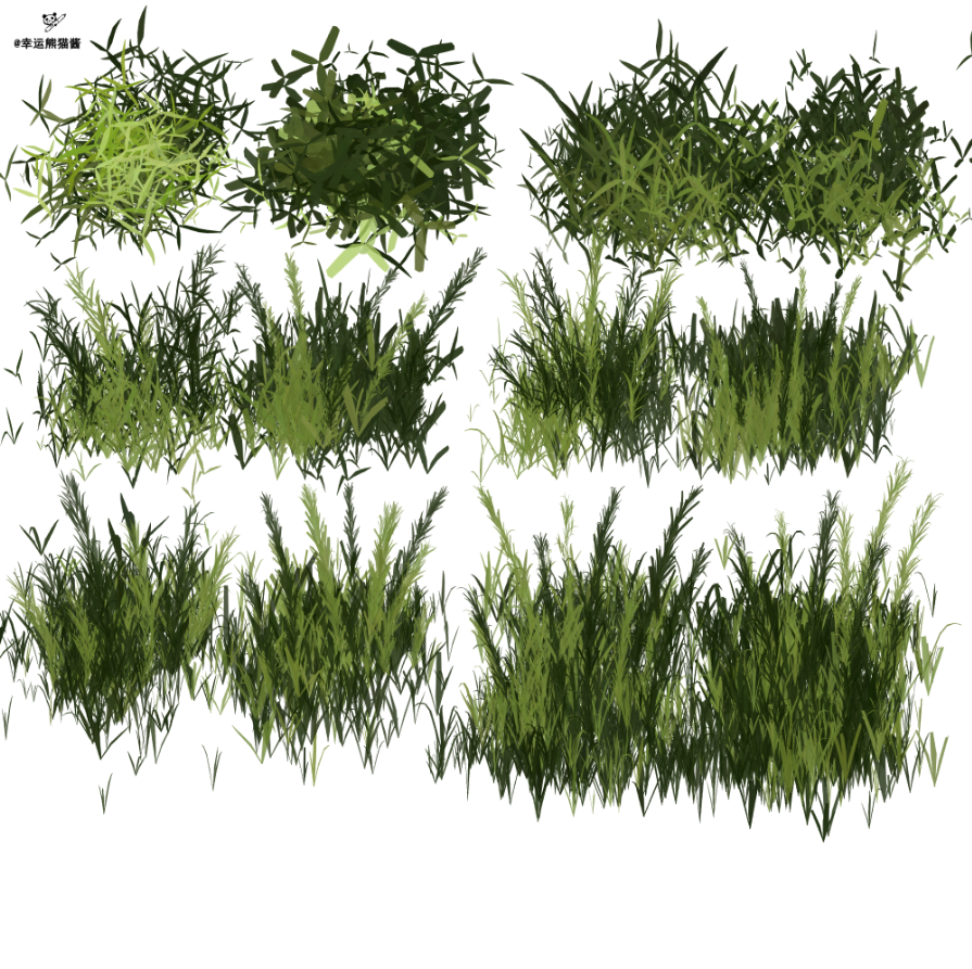 厚涂草丛草坪笔刷