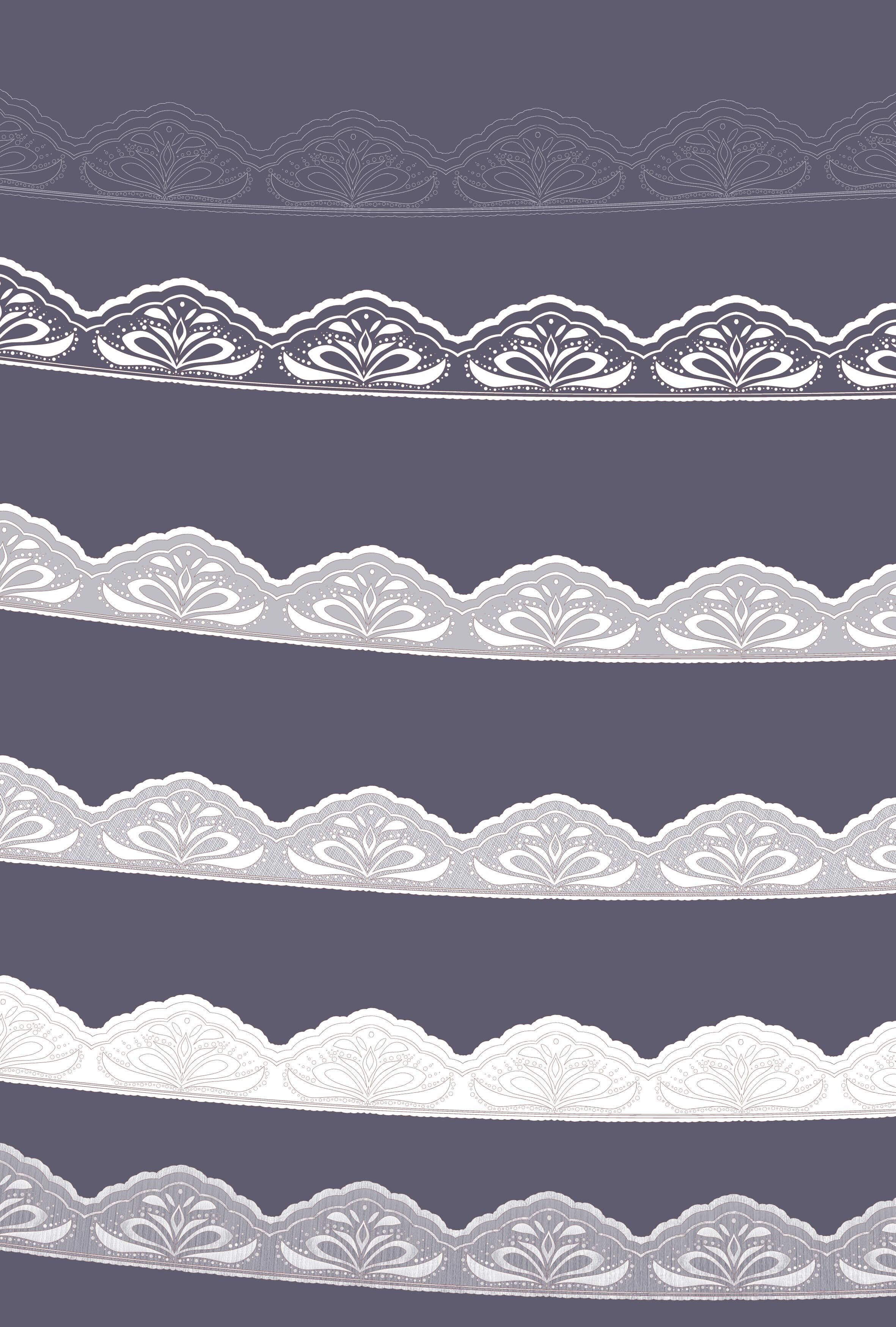 简单花 复杂花:蕾丝花边笔刷图样合集