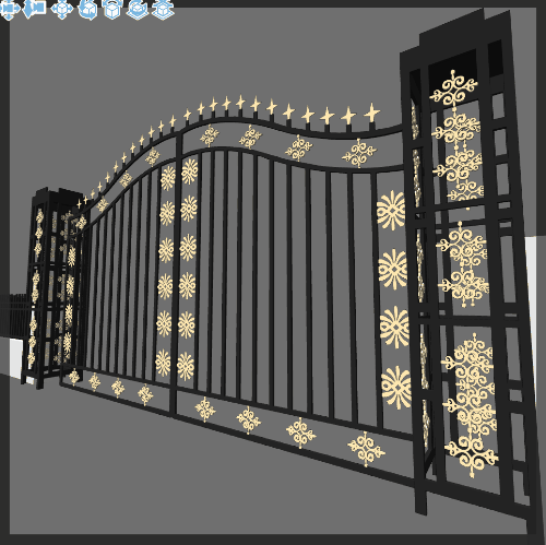 铁艺大门3d