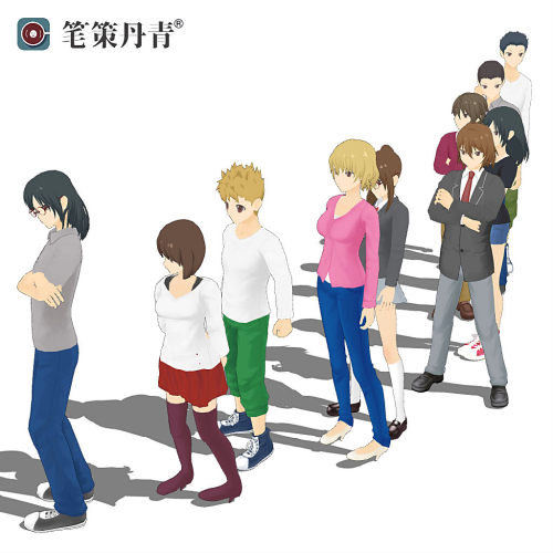 npc群众-站立排队_笔策丹青优动漫官⽹_绘画素材商城