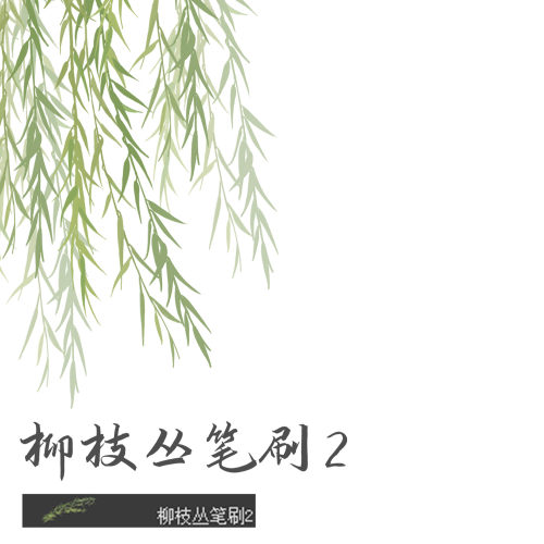 柳枝丛笔刷2_桔南星优动漫官⽹_绘画素材商城