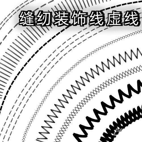 缝纫装饰线虚线_庚渊ZEKI优动漫官⽹_绘画素材商城